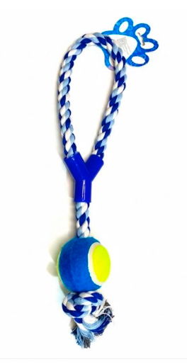 Corda com Bola para Cães – Brinquedo Resistente para Mordidas e Interação