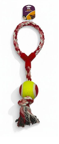 Corda com Bola para Cães – Brinquedo Resistente para Mordidas e Interação