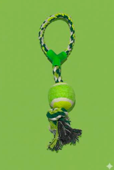 Corda com Bola para Cães – Brinquedo Resistente para Mordidas e Interação