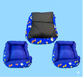 Colchão pet formato cama azul