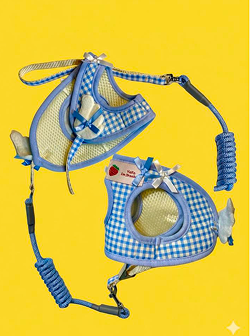 Coleira arnês com laços pequenos porte