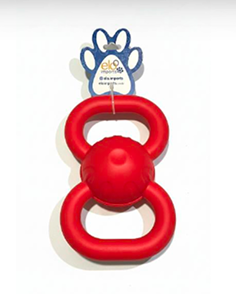 Brinquedo de borracha para cães em formato de kettlebell